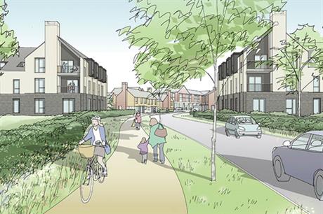 The masterplan for the Daventry development includes green and landscaped spaces (PIC JTP)