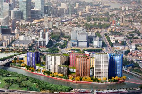 The masterplan for London City Island, one of the developments in contention for the British Homes Awards