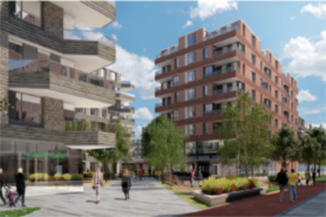 Sheppard Robson's design for the former ice rink site includes 11 apartment blocks (PIC Sheppard Robson)