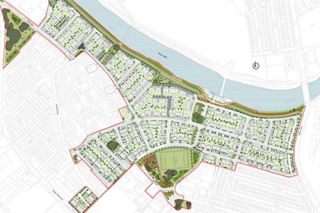 Salford's Charlestown Riverside masterplan, which will be delivered by housebuilder Keepmoat