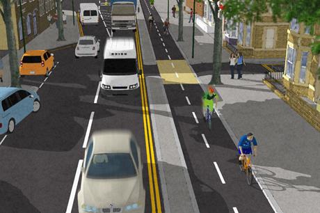 An artist impression of a section of the cycle route