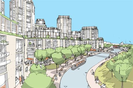 The masterplan includes around 7,000 homes and 14 bridges over the Grand Union canal in west London