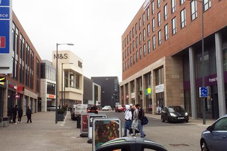 [credit: Geoff Wright} The town centre has an urban heart with shops fronting on to the High Street