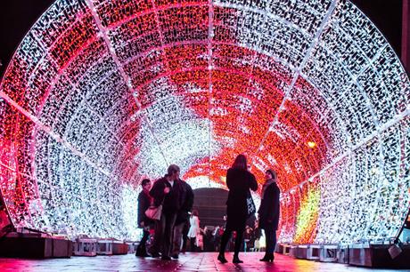 The light tunnel introduced to one of the larger spaces in Norwich city centre (PIC Blachere Illuminations)