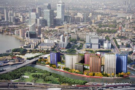 Four colours are used on the towers, which are arranged around a central space (PIC Ballymore)
