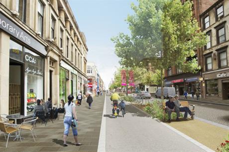 Urban Movement's plans for Sauchiehall Street leave a clear central space for pedestrians and focus activity around it (PIC Urban Movement)