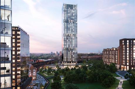 The planned towers at Manchester's Angel Meadows frame the historic park (PIC Shedkm)