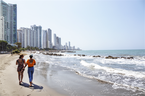 Boca Grande beach in Cartagena, Colombia (pic credit: Jeff Greenberg/Getty Images)