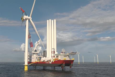 Charybdis, the US's first wind turbine installation vessel, will be able to install 12MW-plus turbines (pic credit: Dominion Energy)