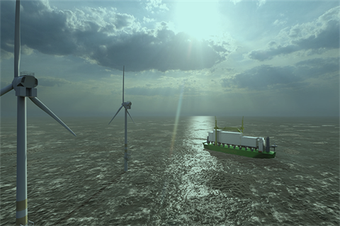 The project will see a floating hydrogen and ammonia production and storage plant constructed by 2027 and connected to a nearby wind farm (pic credit: DNV)
