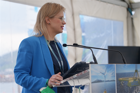 RWE’s chief development officer for offshore wind Danielle Jarski told WindEurope’s annual conference in Bilbao that auctions must incentivise a faster expansion of wind power (pic credit: Arne Vatnoy/WindEurope)