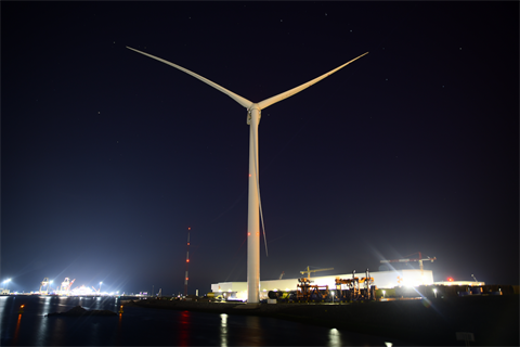 GE Renewable Energy’s Haliade-X turbine in the Port of Rotterdam (pic credit: Danny Cornelissen for GE Renewable Energy)