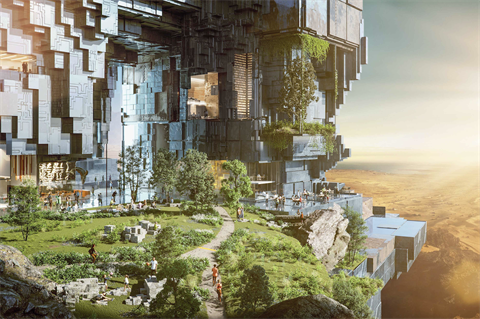 An artist's impression of what the planned Neom megacity will look like