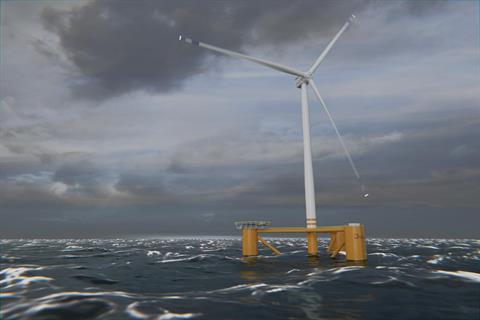 Odfjell Oceanwind's Deepsea Star concept is a column-stabilised, semi-submersible steel design in which the turbine tower would be positioned centrally 
