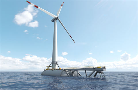 Saitec's Sath platform can align itself around a single point of mooring, according to the direction of the wind and waves
