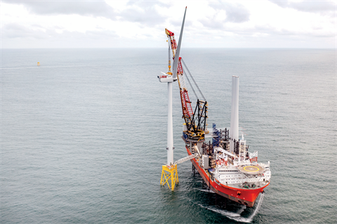  Vestas V164-10.0MW turbine being installed at the Seagreen project off east Scotland (pic credit: SSE Renewables)