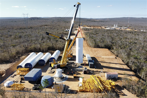 Construction being carried out at CGN's Tanque Novo wind farm in Brazil