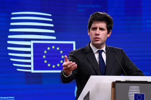 French agriculture minister Julien Denormandie at a press conference following the Council session on Monday. Photo: European Union