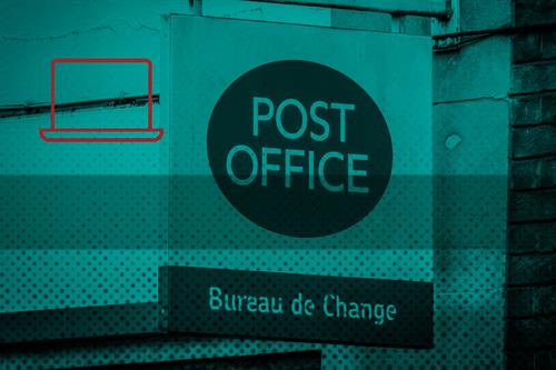 Post Office sign with laptop vector