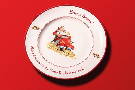 Soup Kitchen ad apologises to Santa for donating his snacks to the needy