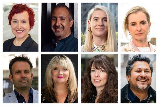 Clockwise from top left: Kate Rowlinson, Hamid Habib, Mel Arrow, Katie Lee, Zaid Al-Zaidy, Geraldine Ridgway, Nicky Bullard and Henry Daglish.