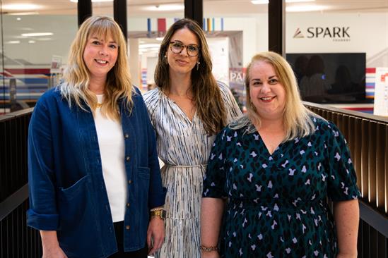 From left to right: Kat Broomhead, Rebecca Dorfman and Genna Trentham.