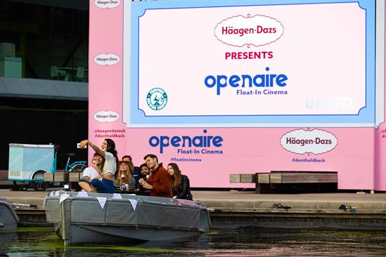 Haagen-Dazs partners Openaire for floating cinema experience