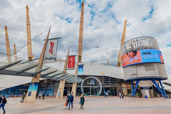The O2: Gopuff will gain exposure on the venue's out-of-home sites