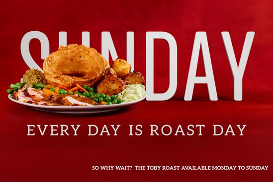 Toby Carvery "Every day is roast day" by Isobel