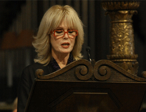 Joanna Lumley: gave a reading at memorial service