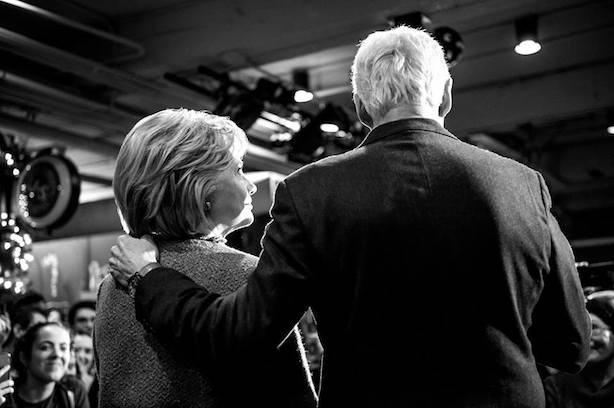 Hillary and Bill Clinton in New Hampshire. (Image via the Clinton campaign's Facebook page).