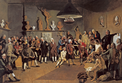 Illustration from the Company of Artists: Zoffany's Portraits of the Acadamicians