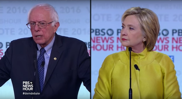 Clinton vs. Sanders VI (Image via PBS' YouTube account).