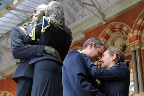 The statue was unveiled at 5am this morning after five nights' work