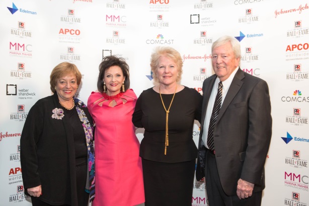 Hall of Fame inductees Margery Kraus, Marina Maher, D'Arcy Rudnay, and Bill Nielsen