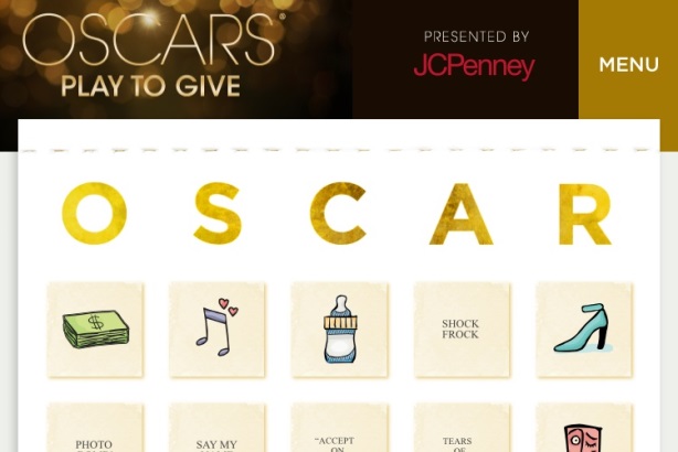 JC Penney is hosting a charity-focused online game during the Oscars.