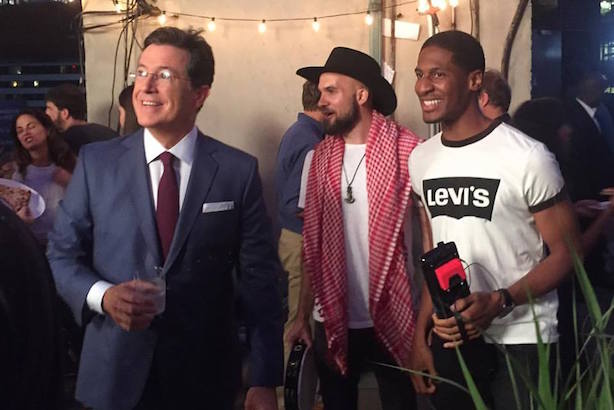 Colbert at a recent event. (Image via the Late Show Facebook page).