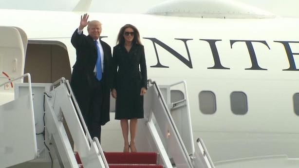 President-elect Donald Trump and his wife arrive in Washington on Thursday. (Image via Facebook).