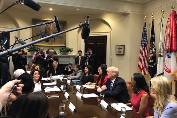 Trump meets with business leades on Monday. (Image via the White House's Facebook page.