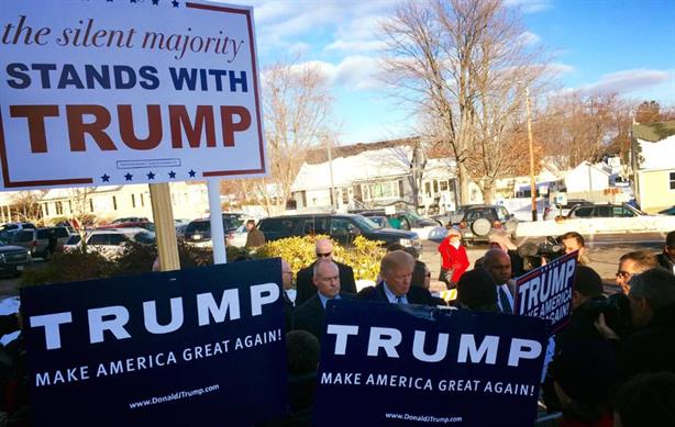 Donald Trump campaigns in New Hampshire. (Image via Trump's Facebook page).