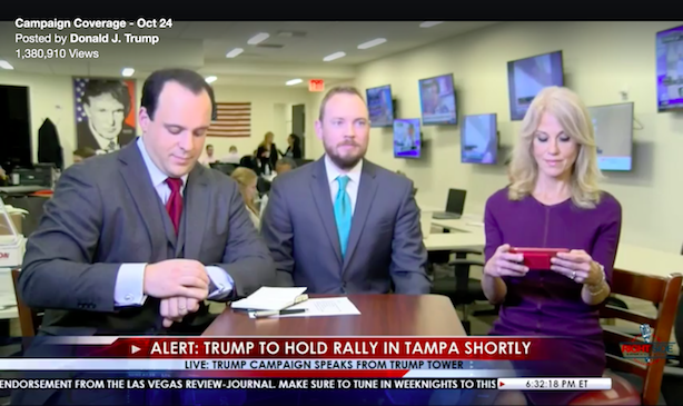 The first regular installment of Trump TV. (Screenshot via Facebook).