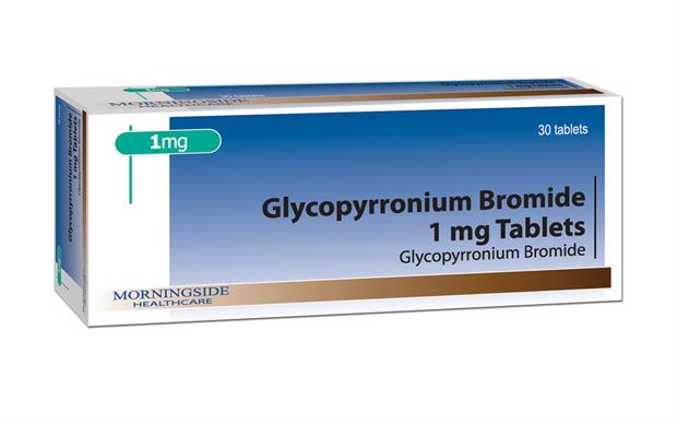 Glycopyrronium bromide is an anticholinergic that diminishes the volume and free acidity of gastric secretions.