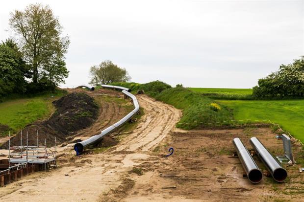 Baltic Pipe construction site seen in Denmark, June 2021. Work on the 900gm gas pipeline, an EU 'project of common interest' has been halted because of concern over its impact on endangered species. Photo: Ole Jensen/Getty Images