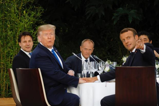 Politics: G7 summit 2019. Mr Donald TUSK, President of the European Council; Mr Emmanuel MACRON, President of France; Mr Donald TRUMP, President of the United States of America; Mr Giuseppe CONTE, Italian Prime Minister. (Image: European Union)