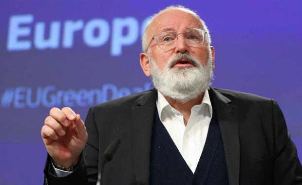 Frans Timmermans also said the carbon price set by the emissions trading system must be "much higher" if the EU is to meet its goals: prices reached €51 shortly after his remarks. Photo: Dursun Aydemir/Anadolu Agency via Getty Images