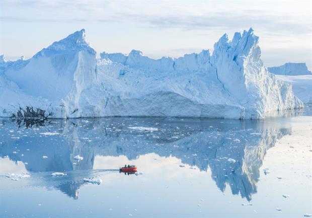 Icebergs near Ilulissat, Greenland. Climate change is already having a profound effect in the region, with major consequences for global weather and sea levels. Photo: Ulrik Pedersen/NurPhoto via Getty Images