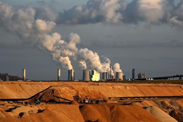 Open-cast brown coal mining near Garzweiler, western Germany, October 2021. The EIB has said it will rule out working with companies planning new coal mines for the power sector. Photo: Ina Fassbender/AFP via Getty Images