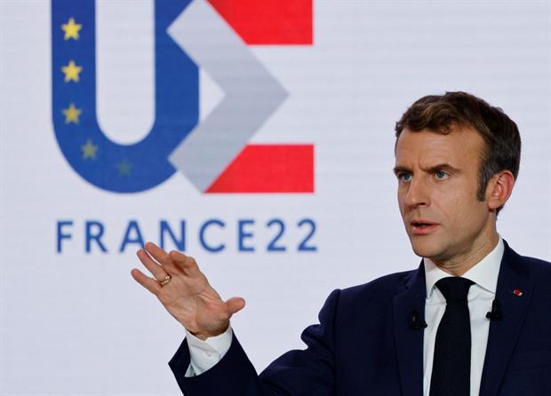 French president Emmanuel Macron launching France's presidency of the EU Council on Thursday. His government failed to muster enough support to block the first delegated act for the EU taxonomy. Photo: Ludovic Marin/AFP via Getty