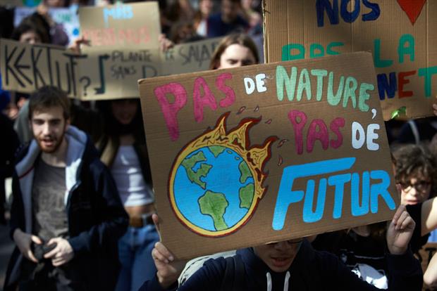 Protesters in Toulouse demonstrate for more environmental action as part of a global schools strike last Friday. Photo: Alain Pitton/NurPhoto via Getty Images