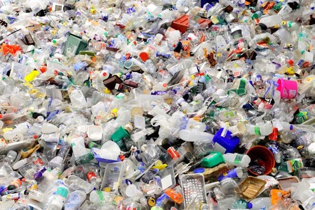 Plastics awaiting recycling. Industry group PlasticsEurope believes that if the EU meets its 55% plastics recycling target, packaging made of 30% recycled plastic is feasible. Photo: Peter Dazeley/Getty Images